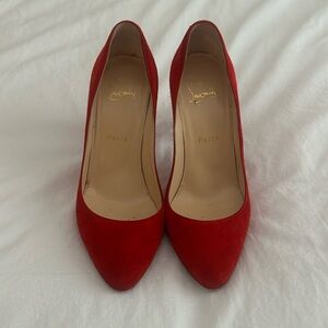 Christian Louboutin Red Suede Heels